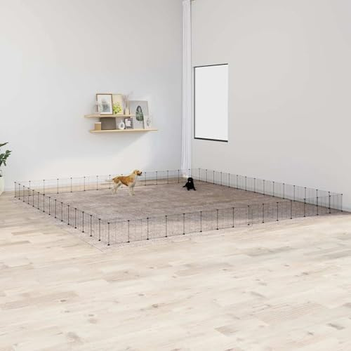 Xichuzi 60-TLG. Haustierkäfig mit Tür, Meerschweinchen Käfig, Meerschweinchen Gehege, Kleintierkäfig, Freigehege Für Kaninchen, Hasenkäfig, Kaninchengehege, Kaninchenstall, Schwarz 35x35 cm Stahl