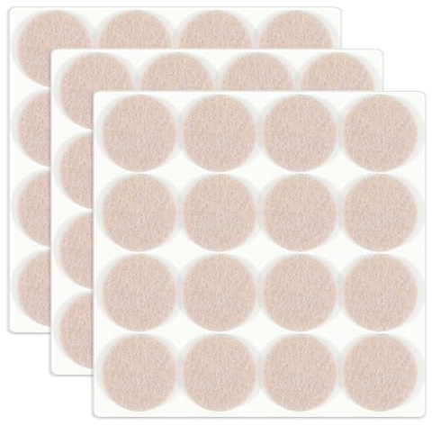 HNR 30mm Felt Furniture Pads for Hardwood Floors - 48 Pcs 3mm Thick Self Adhesive Chair Leg Felt Pads, Floor Protector Pads for Furniture Feet (Beige) | Floor protection for furniture legs, chair table legs