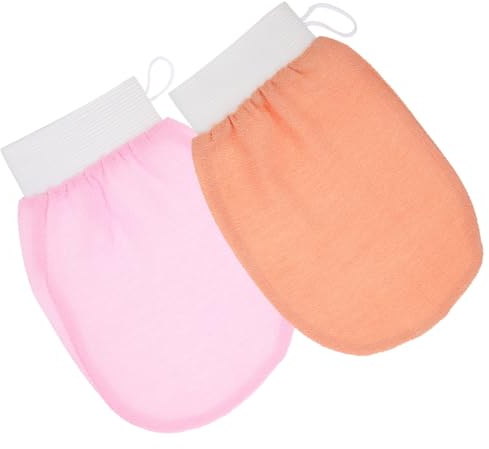 Homoyoyo 2piezas Guantes De Baño Para Ducha Exfoliantes Corporales Para Baño y Limpieza De