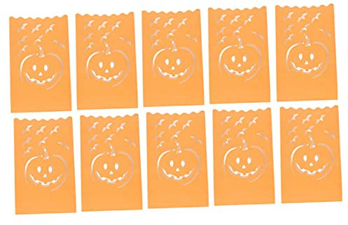 NUOBESTY 10 Pezzi Sacchetti Carta per Halloween Sacchetti Luminosi per Decorazioni Halloween Spettrale e Creativa per e Celebrazioni
