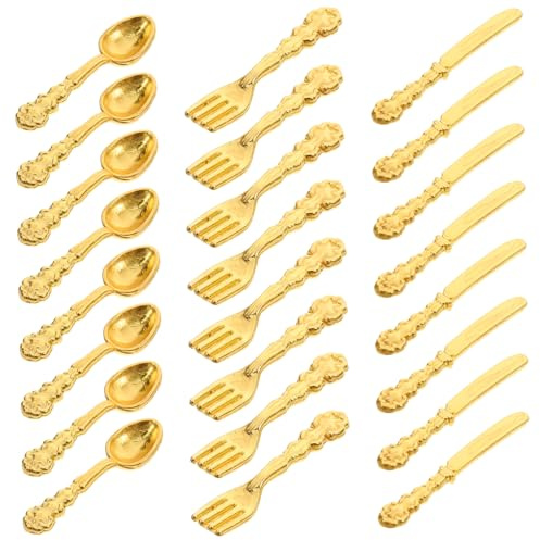 ERINGOGO 36piezas Mini Cubiertos De Vajilla Miniatura De Casa De Muñecas Microadorno para Juego De Vajilla De Casa De Muñecas