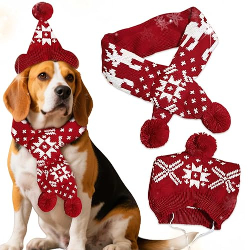 Christmas Antler for Dog Weihnachtsgeweih für Hunde Rentier | Christmas Antler for Dog Weihnachtsgeweih für Hunde Rentier Weihnachts Haustier roter Schal Weihnachtsfeier Winter Halswärmer