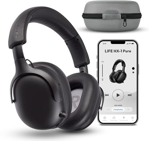 MEDION Over Ear Kopfhörer HX-1 Pure (kabellos, Bluetooth 5.4, Wireless, Passive Noise Isolation, 3+1 EQ Presets, bis zu 100 Stunden Akkulaufzeit, IPX4 Spritzwasserschutz) urban anthrazit
