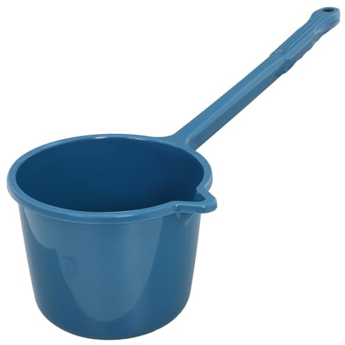 PAMINGONO Mestolo D'acqua con Manico in Plastica Blu, Paletta per Acqua da Bagno e Cucina, Cucchiaio Ergonomico per Uso Domestico e Attività All'aperto, Resistente e Facile da Riporre