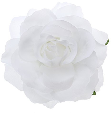 Künstliche große Rose Haarnadel Haarspangen Brosche für Frauen Party (weiß)
