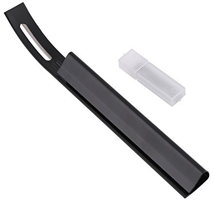 Biselador de Cuero de Seguridad, Cuchillo de Adelgazamiento de Acero Inoxidable con 3 Cuchillas de Repuesto, Herramienta para Artesanía en Cuero DIY