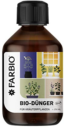 FARBIO Bio-Allzweckdünger flüssig NPK Vegan für Kräuterpflanzen im Innen- und Außenbereich mit natürlichen organischen Substanzen zur Gesunderhaltung des Bodens , 250ml