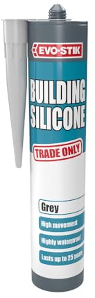 EVO-STIK Building Silicone Sealant Grey - 290ml - Waterproof | High Movement Accommodation - Interior & Exterior Use - Lasts up to 25 Years