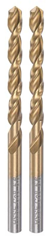 sourcing map 2 brocas helicoidales de 5,6 mm con revestimiento de titanio (HSS-E) M42 acero de alta velocidad 8% cobalto vástago recto para acero inoxidable aleación de aluminio metal