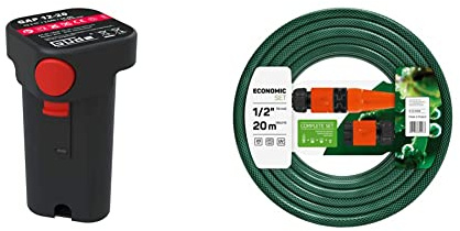 Güde 58493 Akkupack GAP 12-20 zu 58492 Akku Regenfasspumpe RFP 12-201-04 & Cellfast 10-100V Gartenschlauch, grün, 1/2“-20m