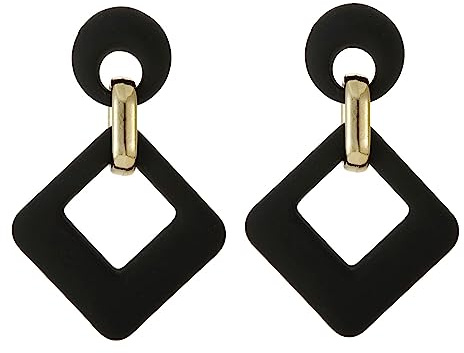 SIXDUTON Neon Ohrringe Damen Statement Ohrringe Groß Bunt Creolen | Acryl Quadratische Ohrringe 80er Jahre Modisch 90er Ohrringe Modeschmuck Geschenk für Party Kostümzubehör Karneval Mottoparty