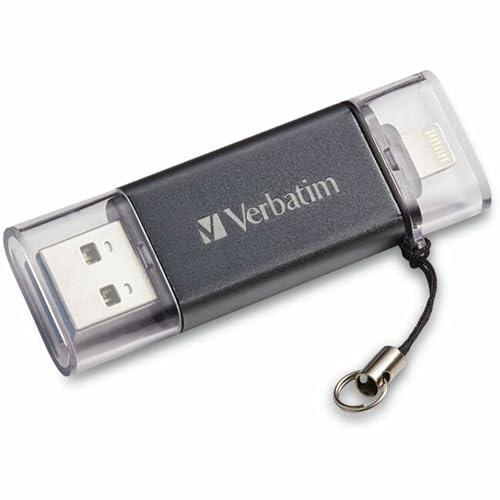 Verbatim Store 'n' Go Dual USB 3.2 Gen 1 Flash Drive de 128 GB para dispositivos Apple Lightning, grafito