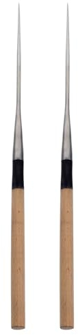 HEMOTON 2 Piezas Palillos De Sashimi Palillos De Mariscos Palitos De Sushi De Acero Inoxidable Palillos De Cocina China Palillo De Estilo Japonés Puntiagudo Viajar Madera Manual Porcelana