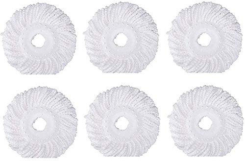 Wresetly 6Pcs Testina di Ricambio per Mop a Rotazione a 360 °, Riempimento Testina per Mop di Dimensioni Standard di Forma Rotonda per Uragano Mopnado