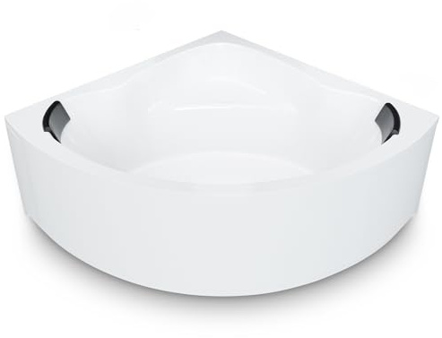 AQUADE Acryl Eckbadewanne 140x140 Modell: Koblenz - Weiß Badewanne Komplettset 140x140 - Badewannen mit Wannenfüßen + Schürze + Ab-Überlaufgarnitur + Nackenkissen