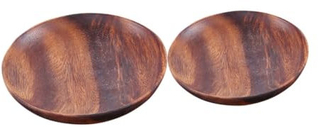 Cabilock Juego de 2 Bandejas para Frutas Y Ensaladas de Madera Resistentes al Calor para Fiestas Graduaciones Y Acampadas