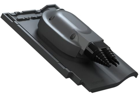 Doppelsolardurchführung für Braas - RUBIN 9V Dachdurchgang Dachdurchführung (RAL 7021 - Anthrazit)