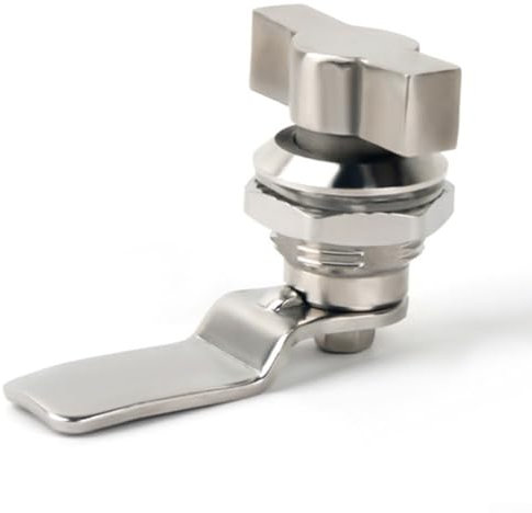 Cerradura de leva tubular de rosca, aleación de aluminio, cilindro de leva, cerradura sin llave para puerta, buzón, caja fuerte, armario, buzón (acero inoxidable)