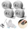 4 Pcs 100g Steel Wool Set, 000 Coarse Wire Wool with Nylon Gloves and Scissors, for Sealing Gaps, Cleaning, Polishing, Wire Gaps Blocker to Use Stop Rats and Mice Insect Pest