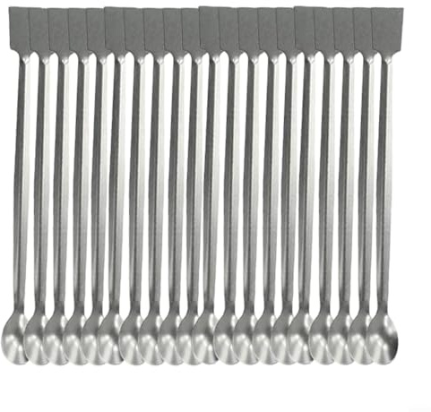 URPIZY Spatola da laboratorio, spatola da laboratorio in acciaio inox, 200 mm, a doppia estremità, strumenti per campionamento di polveri da laboratorio, kit di dissezione (20 pezzi)