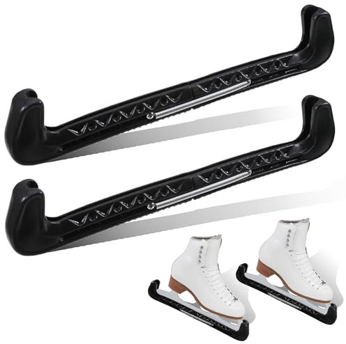 Kufenschoner für Eishockeyschlittschuhe Verstellbarer Spatenschutz Eishockey Schlittschuhe Kufenschoner Sport Hockey Blade Guards Schutzvorrichtungen Kufenschutz Zubehör für Herren Damen (Schwarz)