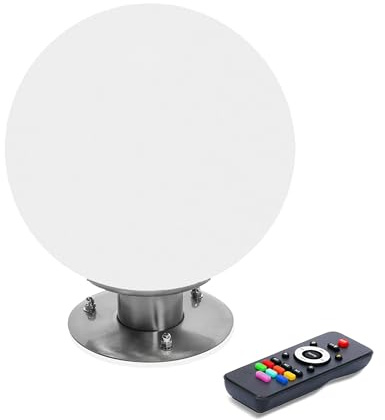 Esotec Solar Leuchtkugel Solarkugel Garten Liana 30 Edelstahlfuß 102663 | Ø30cm, Fernbedienung, 10 Lichtfarben, Farbwechsel/Dauerlicht, 3000/4000/6500K, Timer 3/5/8/10 Std, Edelstahl-Standfuß, Akku