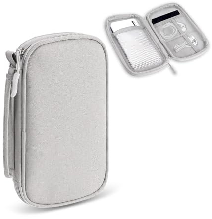 CRITIVE-SHOP Organizer per cavi da viaggio, piccola tecnologia, portatile, impermeabile, accessorio elettronico per power bank, cavo telefonico, caricabatterie, grigio