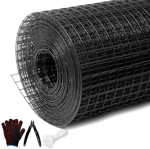 Wirewonders Black Hardware Cloth 1inx36inx100ft, Chicken Wire Fencing, 19Gauge, Vinyl PVC Coated Mesh, Welded Wire mesh, Perfect for Gopher Wire, Rodent Mesh, Tree Guard, Chicken Coop