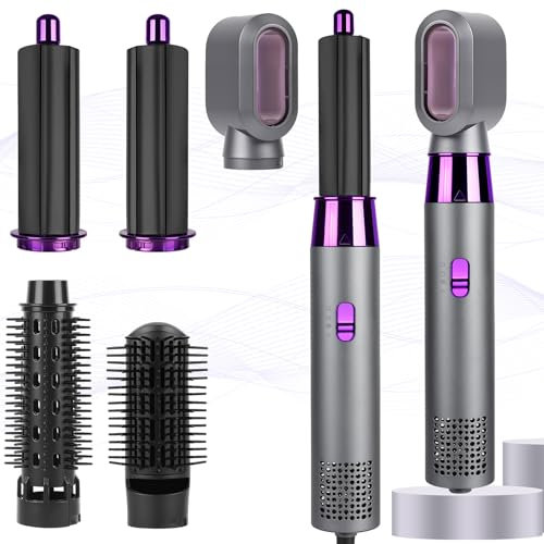 LOPHE 5 in 1 Hot Air Styler, Hair Dryer Brush,Multifunctional Magic Air Styler with Hair Dryer, Straightening Brush, Curling Roller,Styling Brush for Curling, Straightening, Volumizing and Drying