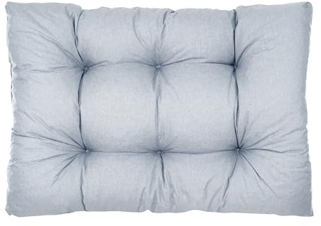 PFM HOME Palettenkissen 120 x 80 cm Outdoor-Kissen für Palettensofa Palettenmöbel Europaletten - Sitzkissen Wasserdicht - Paletten-Auflagen Gesteppt - Hellgrau