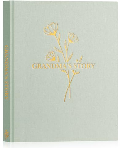 Lanpn Mormor Berätta historien om ditt liv med 260 frågor, mormor pratar om dig livets dagbok bok minnen mors dag födelsedag jul present mormor roty bok, salvia grön