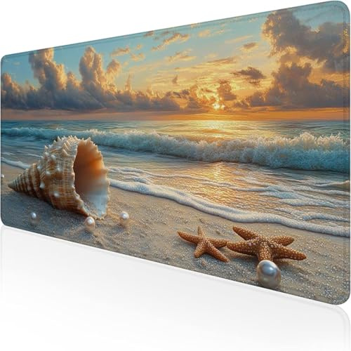 Alfombrilla Ratón XXL 1600x800x3mm, amarillo Alfombrilla Escritorio, Playa Mouse Pad Gaming con Impermeable e Antideslizante Almohadilla Teclado, Protector Escritorio Ideal para Oficina Regalos D1-388
