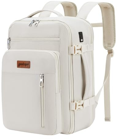 YOKGO Ryanair Handgepäck 40x30x20, Erweiterbar 40x30x25 für Eurowings 24-30L Klein Reiserucksack Handgepäck Rucksack mit Laptopfach 15,6, USB Ladeanschluss, Business Travel Backpack für Herren Damen