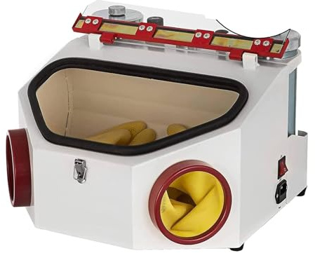 BOOZXCV Sandblasting Machine, Two-Pen Sandblaster Machine, Lab Equipment Twin- Pen Sandblaster Electric Sand Blasting Machine, for Treatment of Materials