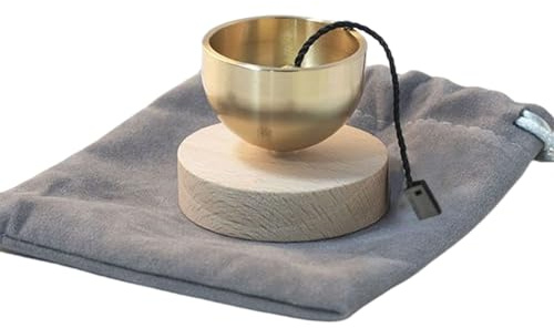 Klangschalen Set Kleine Ausführung Mit Holzuntersetzer | Meditations Klangschalen Set Für Anfänger Männer Yoga Achtsamkeit Chanten Studio Reise Tisch Zuhause Wohnzimmer Schlafzimmer