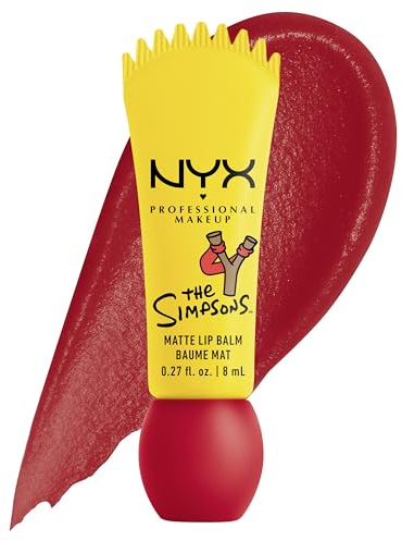 NYX Professional Makeup Balsamo Labbra Opaco, Effetto Levigante, Labbra Morbide, Texture Leggera, Con Polvere di Riso Mochi e Ceramidi di Zuccheri, Simpson Smushy, Tonalità: BART Rebel Red, 8 ml