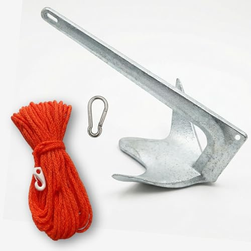 Glac Store Anker Bruce Trefoil aus feuerverzinktem Stahl mit Schwimmer 30 m und Karabinerhaken aus Edelstahl, Monoblock für Boot und Schlauchboot, 2,5 kg, 5 kg, 7,5 kg, 10 kg (5 kg)