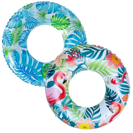2 Pack Inflatable Swimming Ring for Adults Inflatable Pool Floats Ring | Durable Adults Rubber Ring for Swimming, Blow-Up Swimming Pool Rings, Summer Beach Swimming Pool Tubes, Summer Water Pool Toy