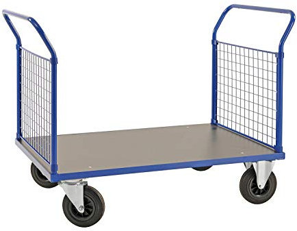 Plattformwagen mit 2 Stirnwänden | Eine Serie mit Gitterwand-Plattformwagen Kommisionierwagen Industriewagen Aufbewahrungswagen