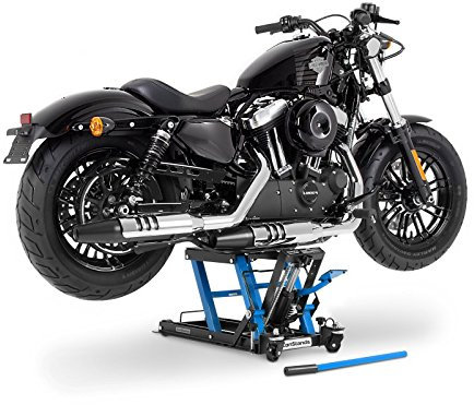 ConStands - Motorrad-Hebebühne Kompatibel mit Honda Shadow 750 Black Spirit Hydraulisch Sicherung Blau
