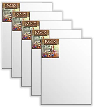 Ramix 5er Set - 100x60 cm Leinwand Keilrahmen Weiß Stabilen Viele Größen