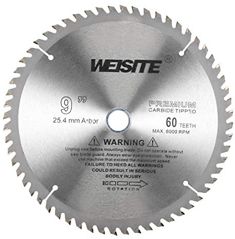 uxcell 9 Circular Saw Blade, 60T 3/4 Arbor, Wood Tungsten Carbide Tipped (TCT) Slitting Saw