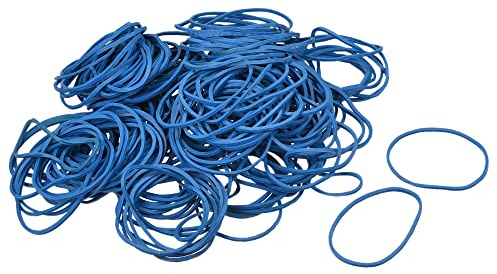 sourcing map Rubber Band Stretchable Rubber Elastic Band Blue 1.5inch Dia 0.06inch Thick for Home Office Pack of 350