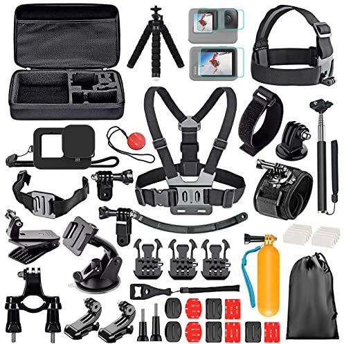 JOYBOY Kit d'Accessoires pour Caméra Sport, 54-en-1Accessoires, Support de Caméra d'action, pour Tir Sportif Plein Air à Grande Vitesse