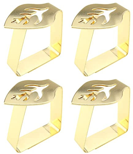 JianLing 4PCS Stainless Steel Table Clips, Tablecloth Holders Covers Tablecloth Clips Clamps (Rose Gold)