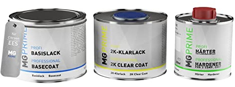MG PRIME Peinture voiture kit couche de fond prêt pour la pulvérisation pour Citroen EES Noyer Americain Nacre Mat la base + le 2C vernis 1,25l