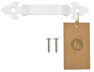 MORIA DESIGN Rustikaler Türgriff 14 cm Weiß, Scharnier Attrappe für Kommoden