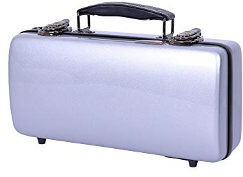 Crossrock CRF1020CLSL Fiberglas-Schutzhülle für Bb-Klarinette, leichte Hartschale mit Rucksackriemen, silberfarben