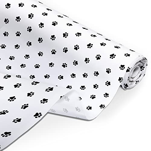 Amilian Baumwollstoff, Meterware: ca. 160 cm x 50 cm, bastel Stoffe Nähstoffe Baumwolltuch zum Nähen für Patchwork; Pfötchen