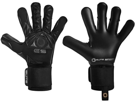 Elite - Torwarthandschuhe Neo Revolution II 10 Schwarz, 3D-Design, 4mm Latex, Verstärkter Rückenschaum